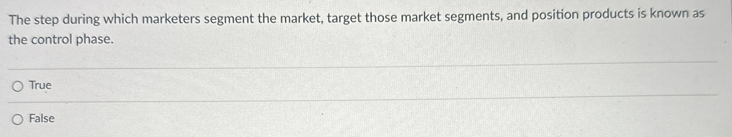  The step during which marketers segment the market, target those market