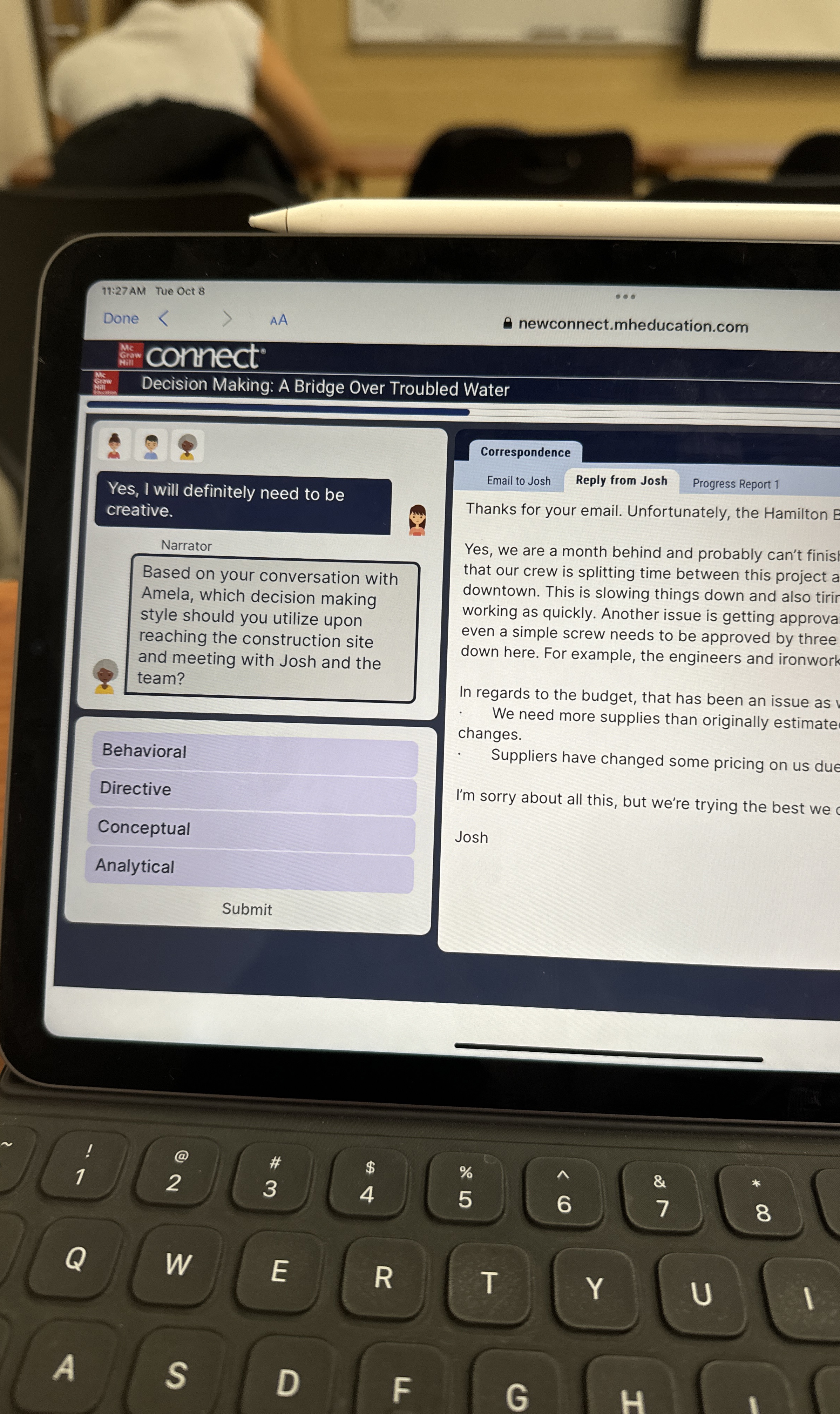  Yes, I will definitely need to be creative. Narrator Based on