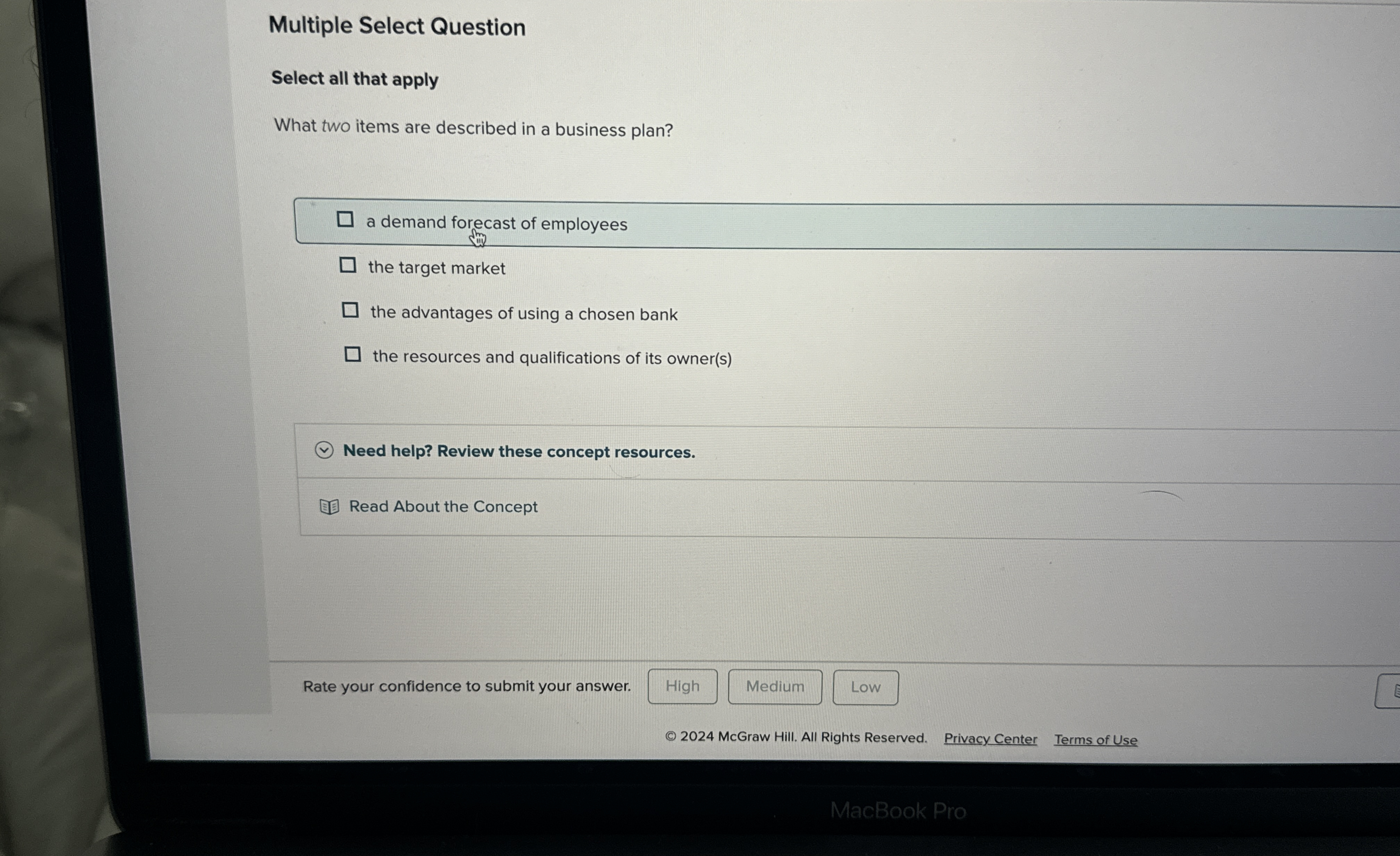  Multiple Select Question Select all that apply What two items are