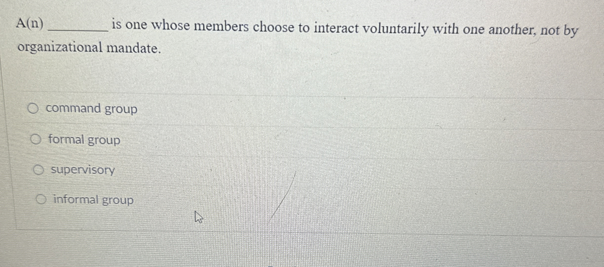  A(n) is one whose members choose to interact voluntarily with one
