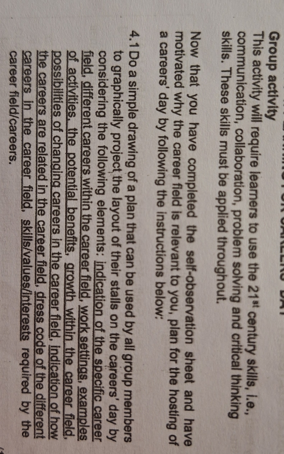  Group activity This activity will require learners to use the 21st