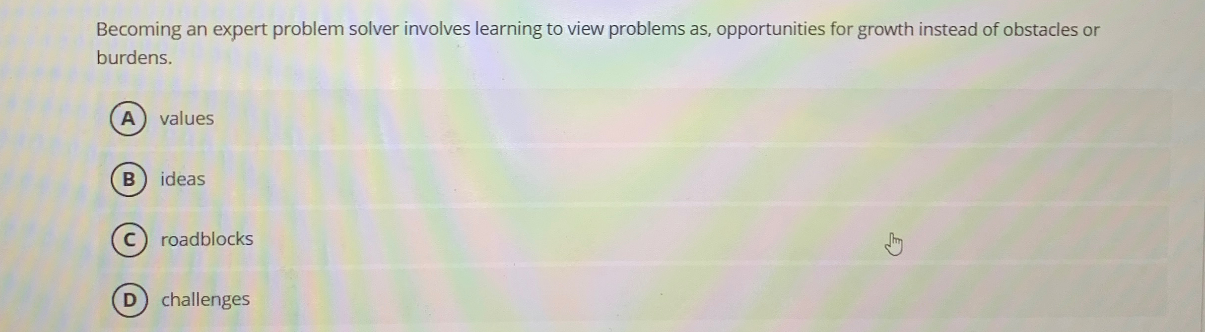  Becoming an expert problem solver involves learning to view problems as,