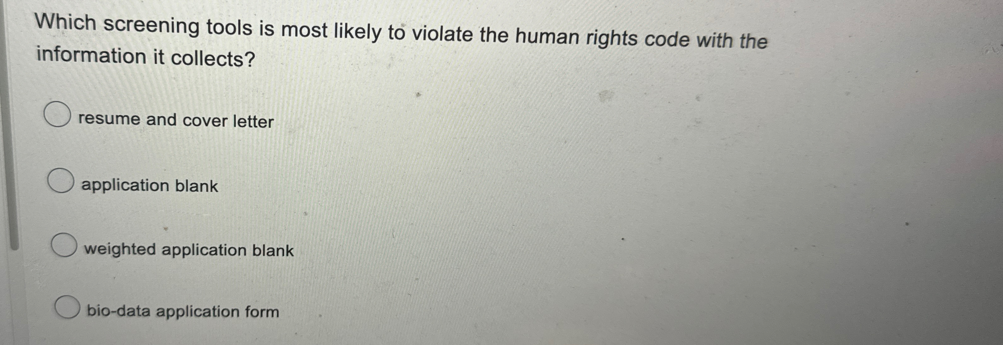  Which screening tools is most likely to violate the human rights