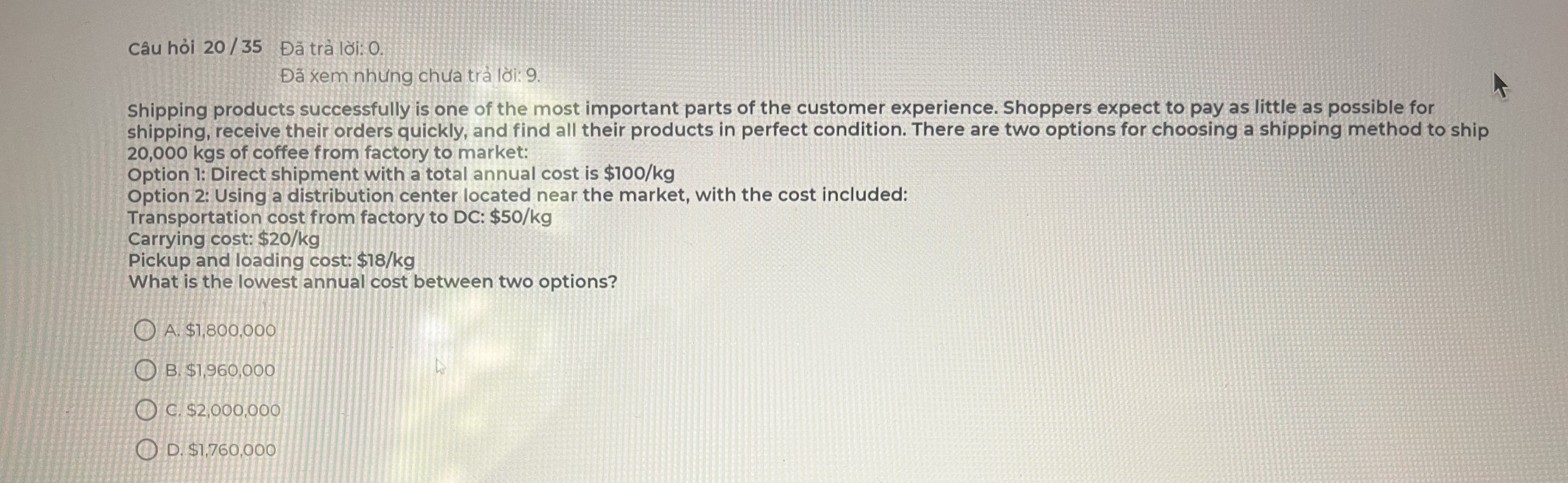  Cu hi 2035\bar (a) tr li: 0. xem nhng cha tr