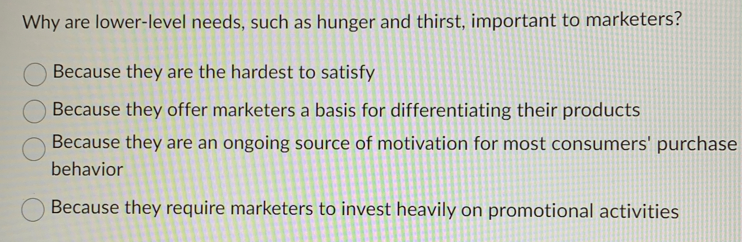  Why are lower-level needs, such as hunger and thirst, important to