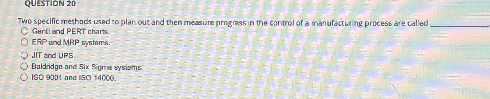  Two specific methods used to plan out and then measure progress