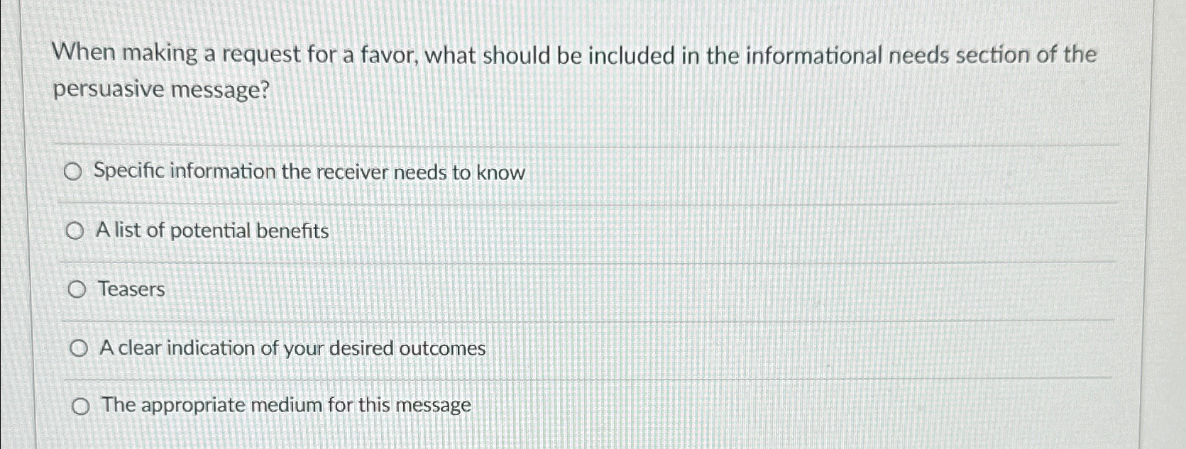  When making a request for a favor, what should be included