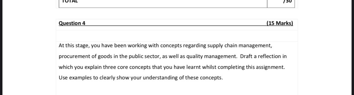  Question 4 (15 Marks) At this stage, you have been working