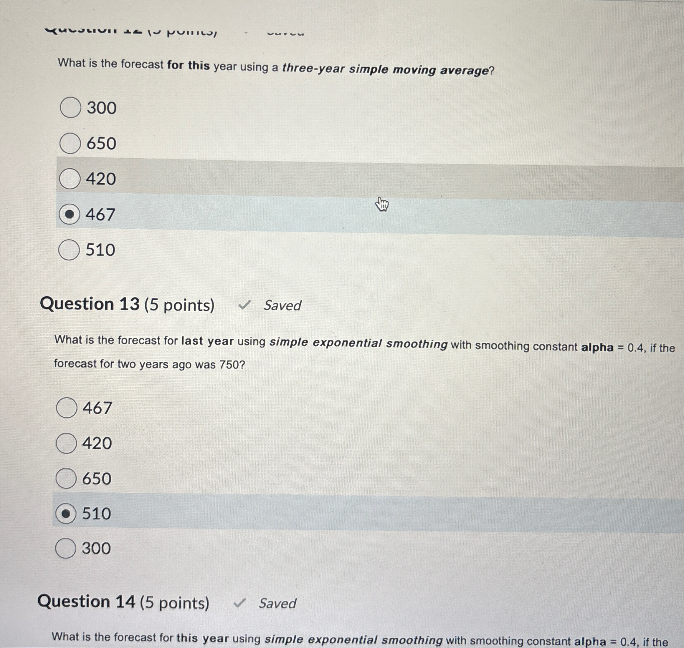  What is the forecast for this year using a three-year simple