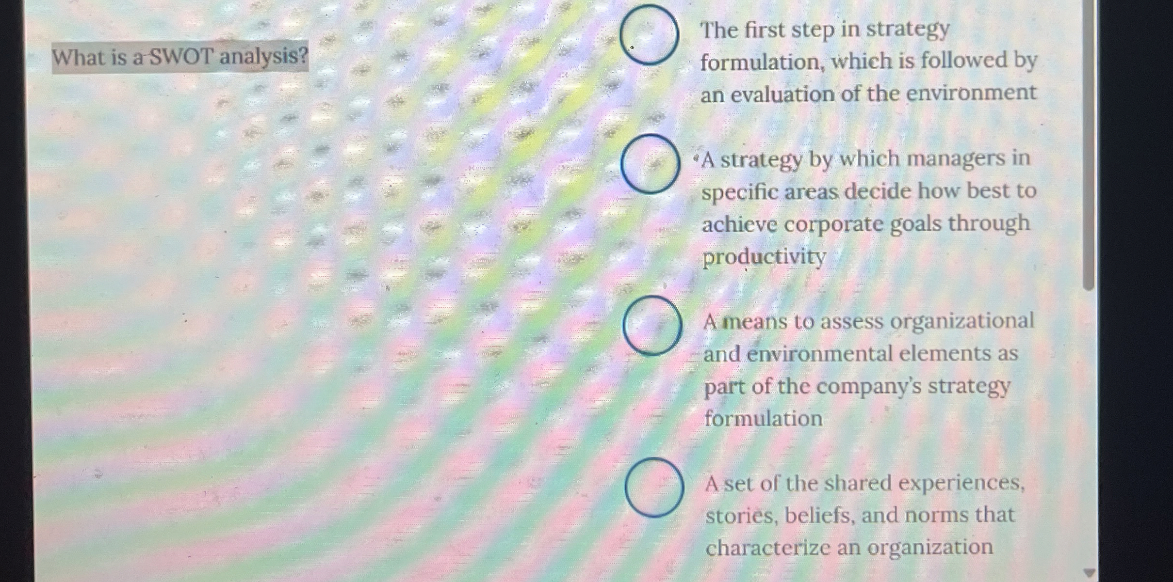  What is a SWOT analysis? The first step in strategy formulation,