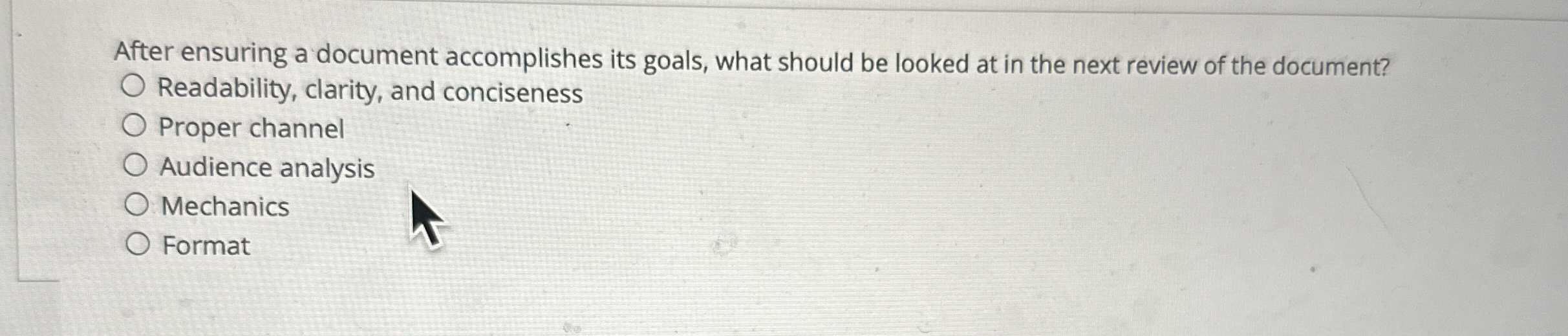  After ensuring a document accomplishes its goals, what should be looked