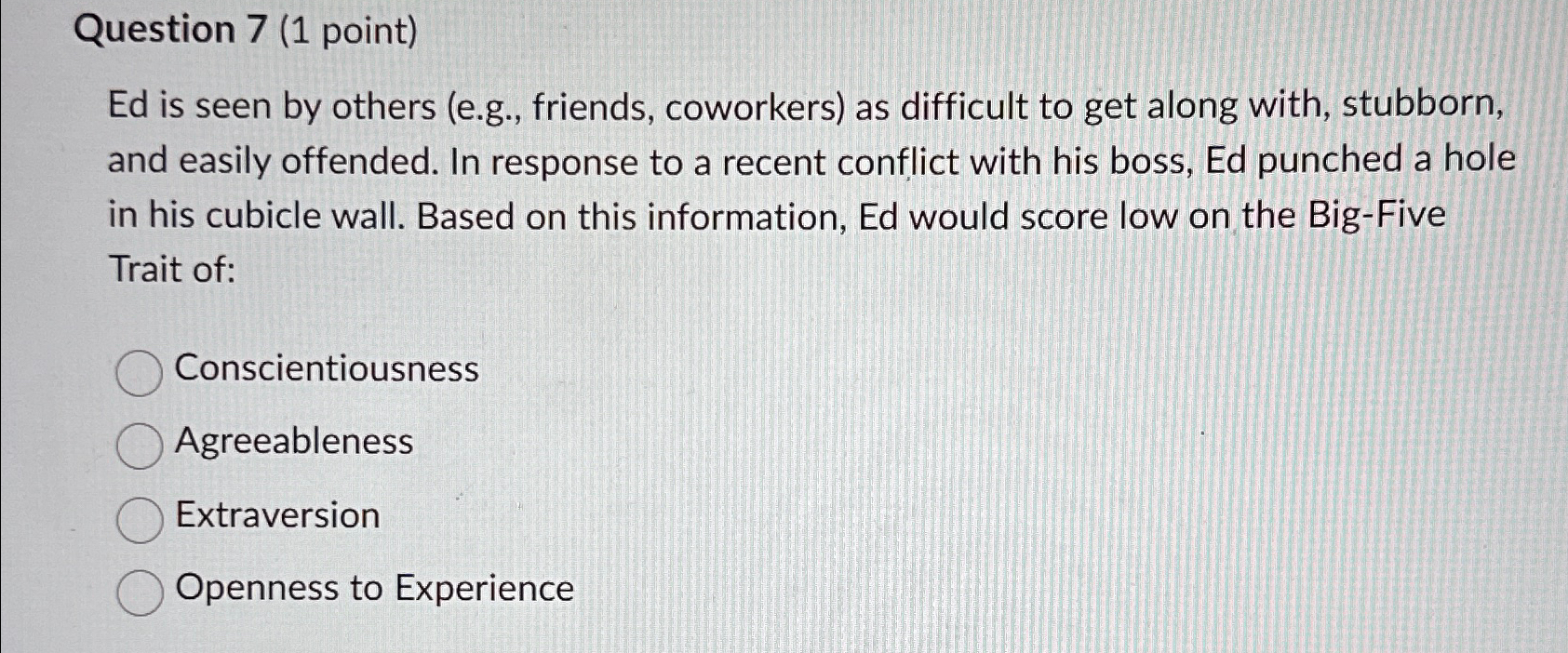  Question 7(1 point) Ed is seen by others (e.g., friends, coworkers)