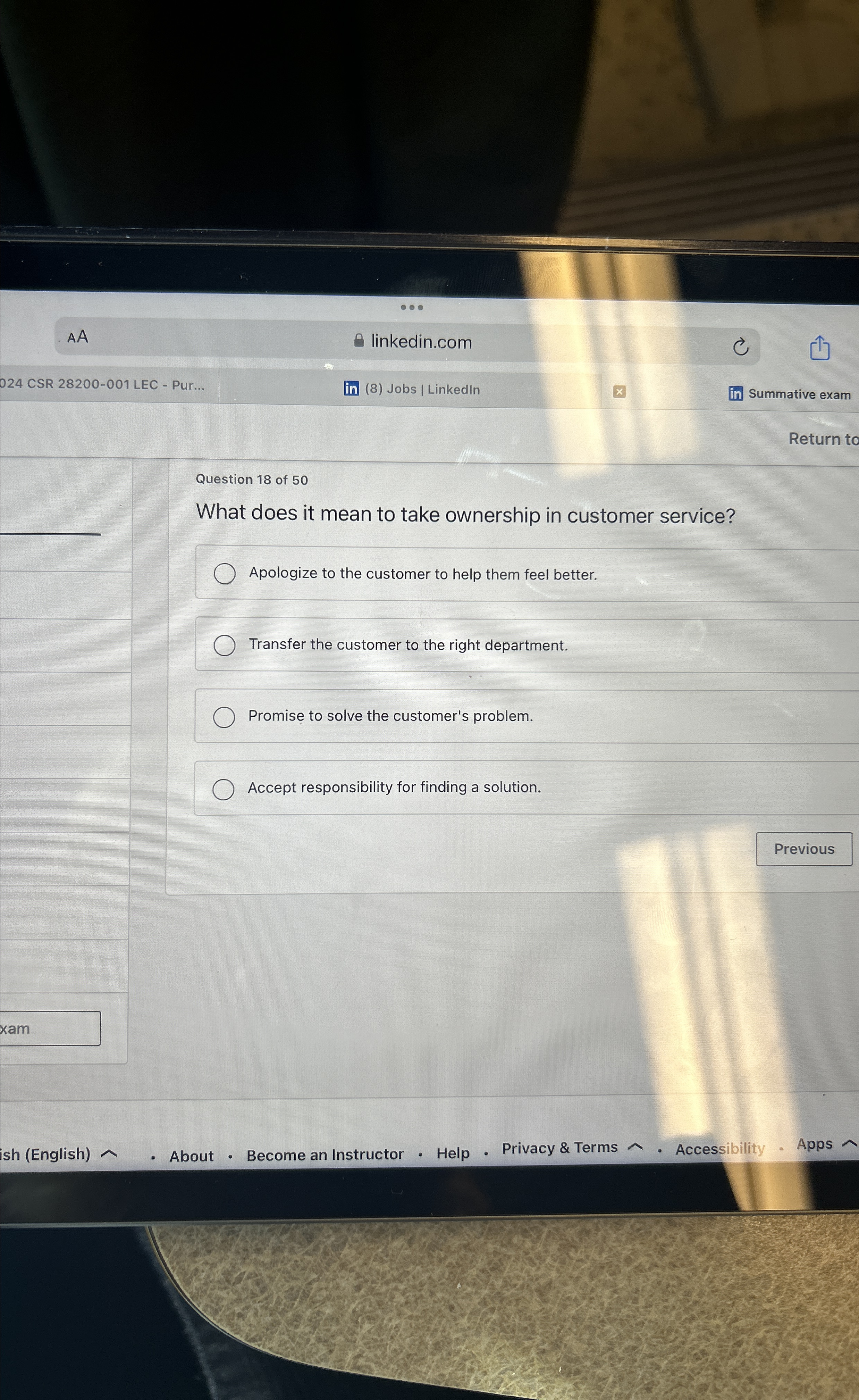  AA linkedin.com D24 CSR 28200-001 LEC - Pur... (8) Jobs /