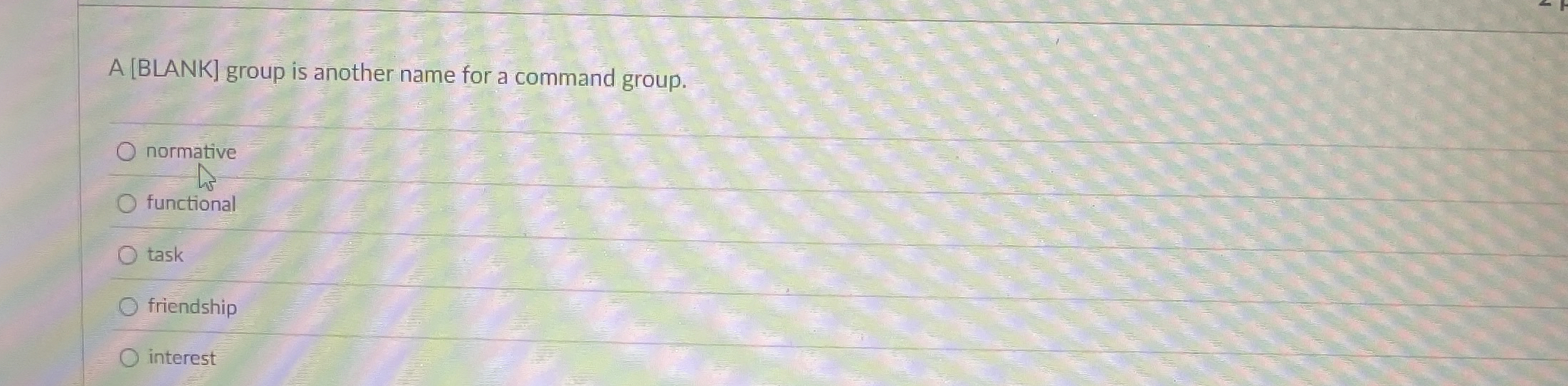  A [BLANK] group is another name for a command group. normative
