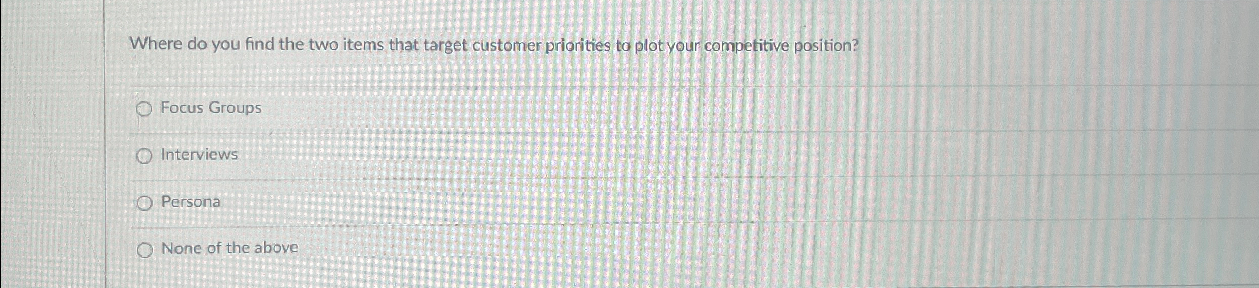  Where do you find the two items that target customer priorities