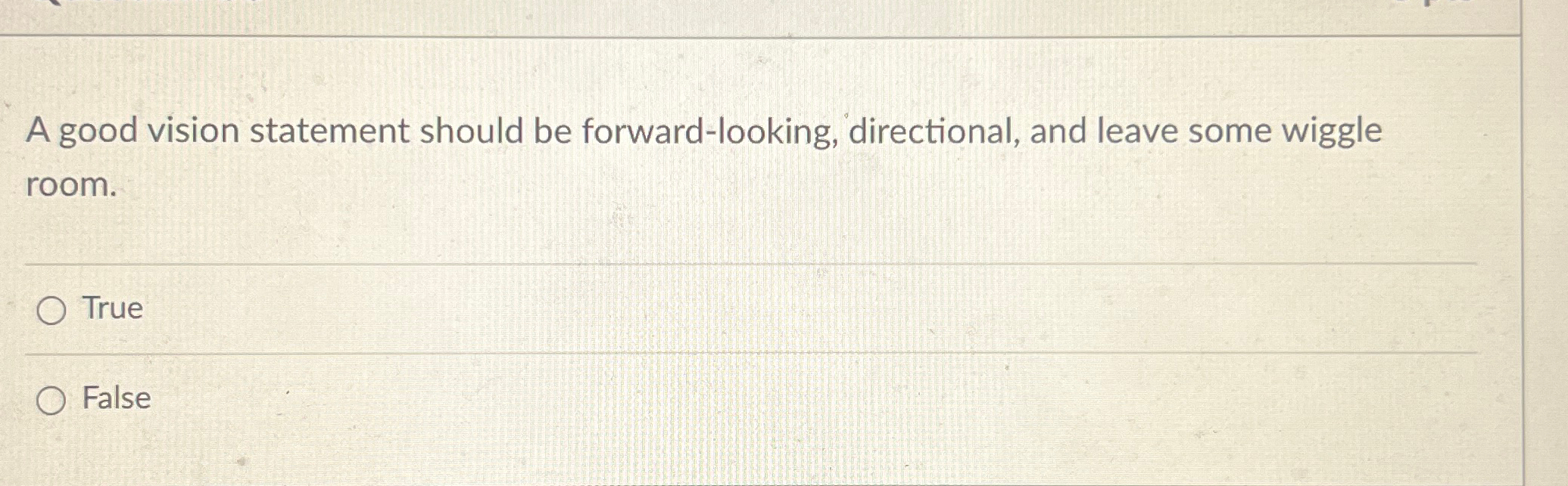  A good vision statement should be forward-looking, directional, and leave some