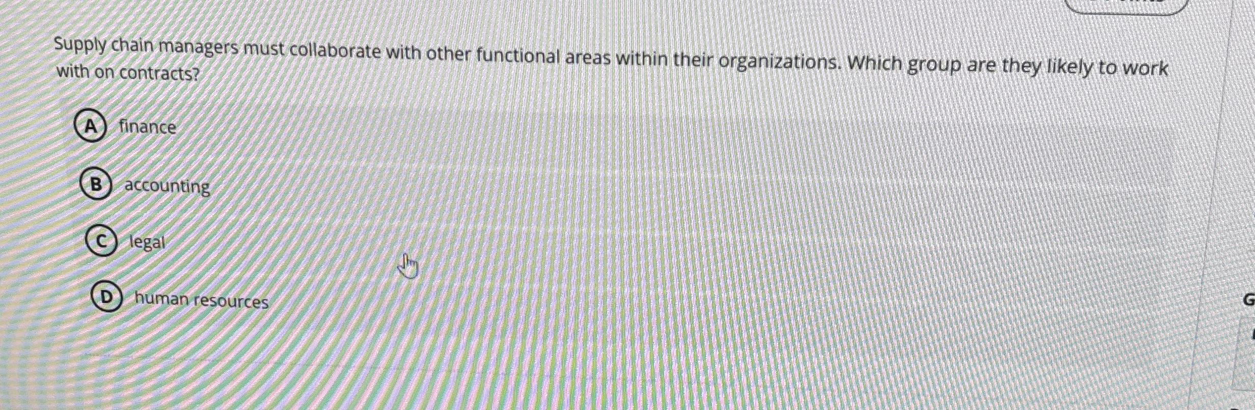  Supply chain managers must collaborate with other functional areas within their