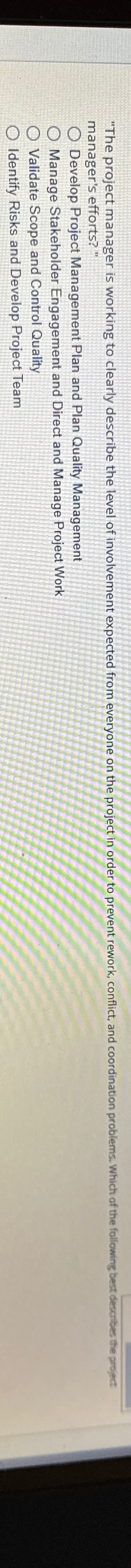  "The project manager is working to clearly describe the level of