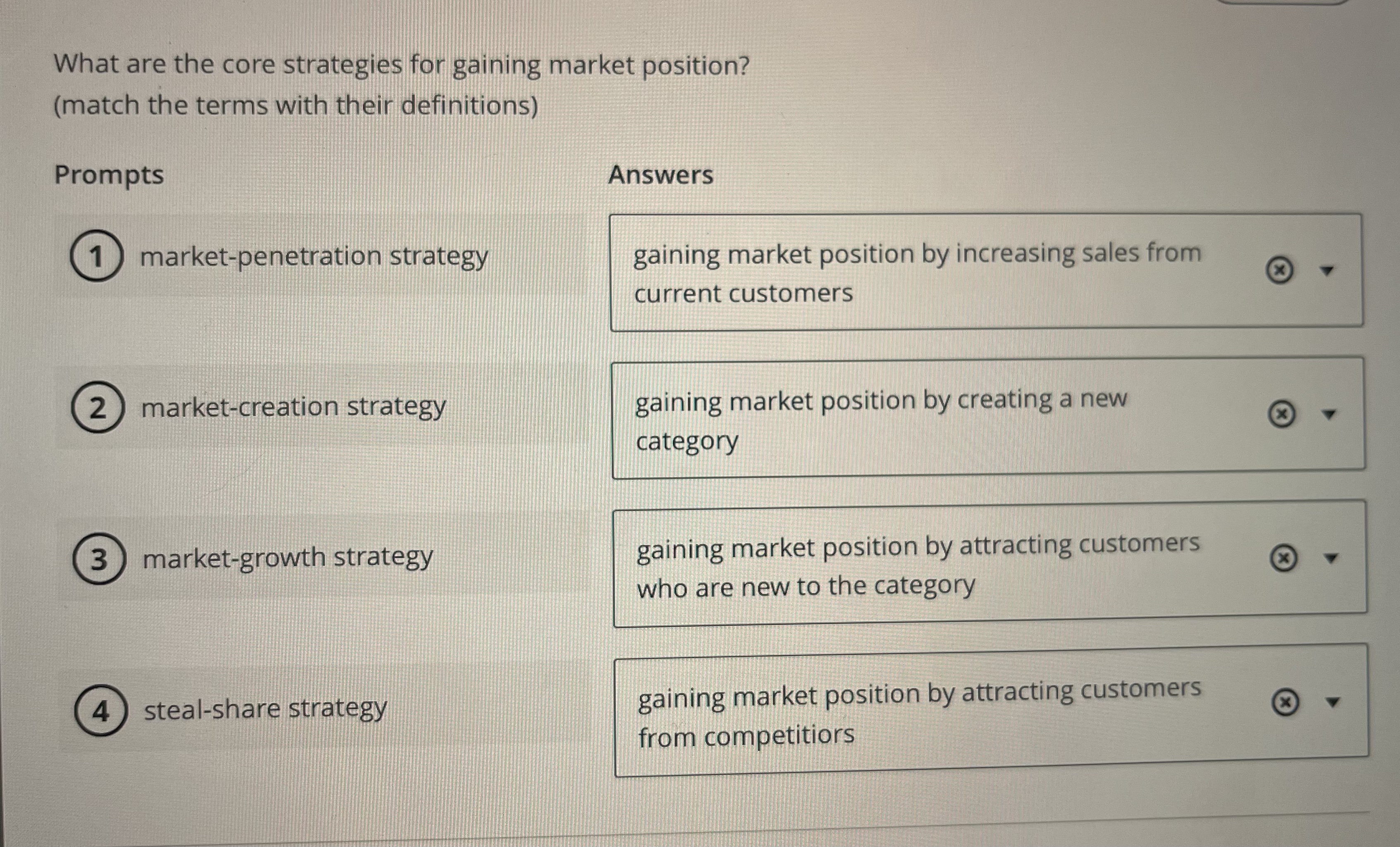  Please match the correct terms and definitions- What are the core