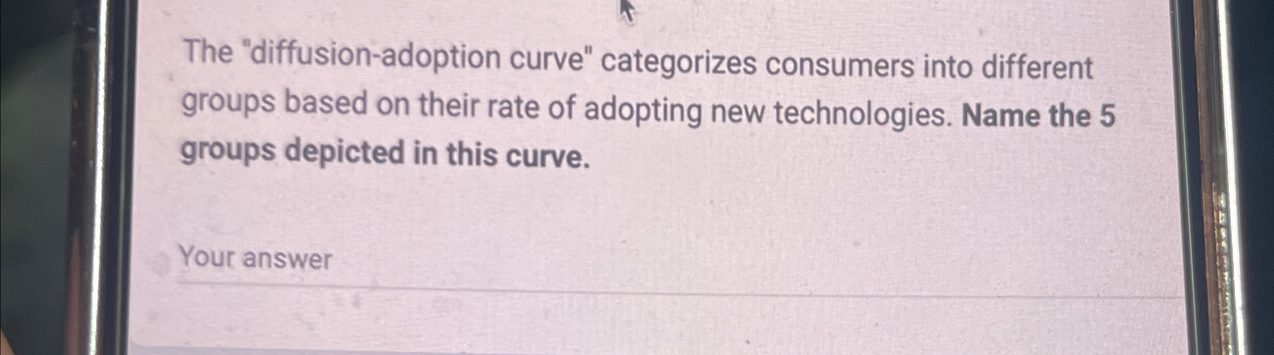  The "diffusion-adoption curve" categorizes consumers into different groups based on their