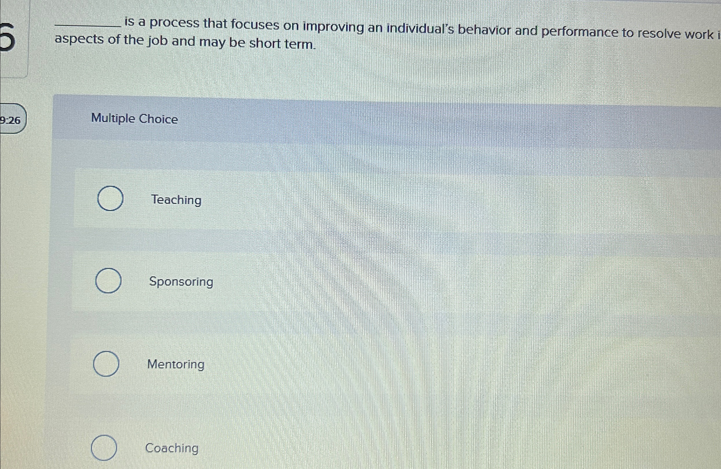  q, is a process that focuses on improving an individual's behavior