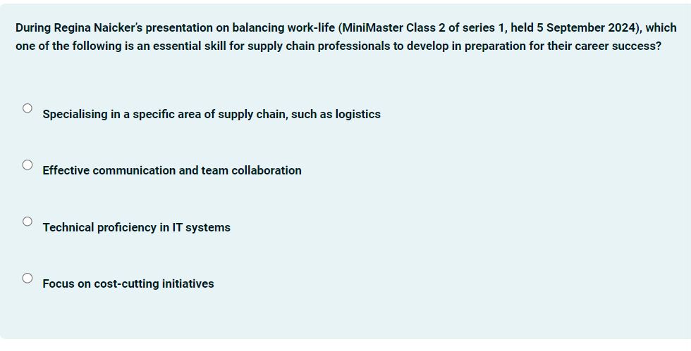  During Regina Naicker's presentation on balancing work-life (MiniMaster Class 2 of