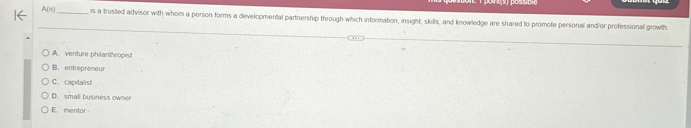  A(n) is a trusted advisor with whom a person forms a