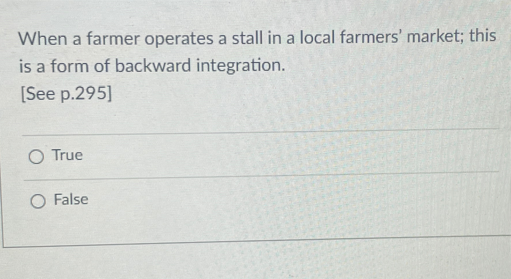  When a farmer operates a stall in a local farmers' market;