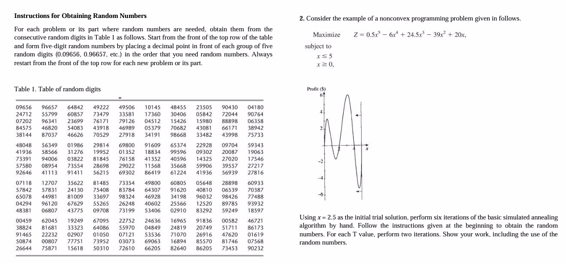  Instructions for Obtaining Random Numbers For each problem or its part