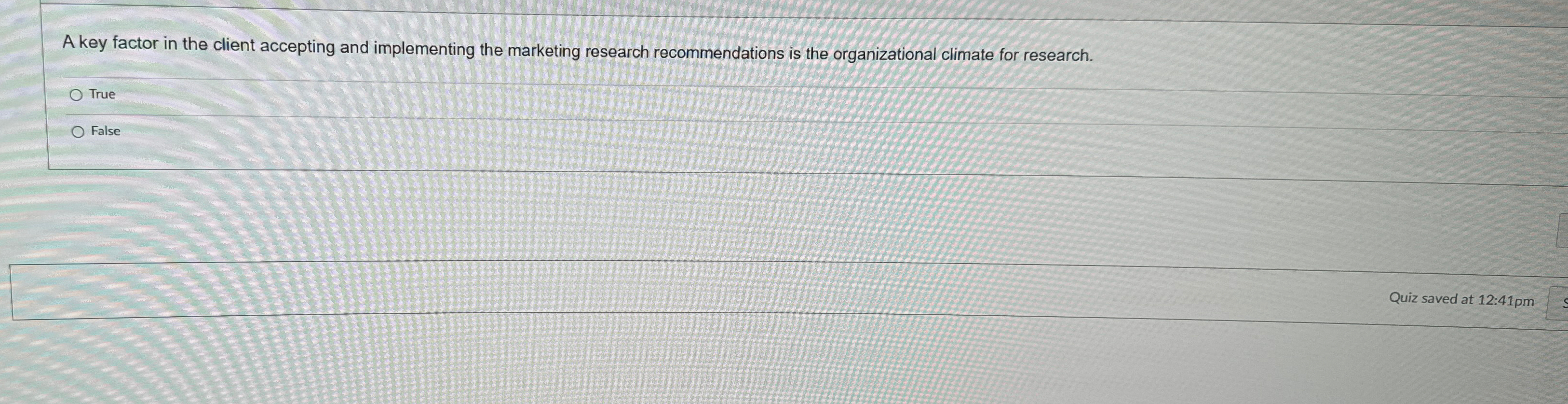  A key factor in the client accepting and implementing the marketing