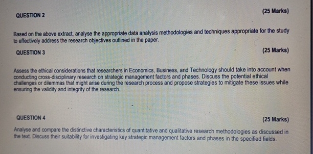  QUESTION2Based on the above extract, analyse the appropriate data analysis methodologies