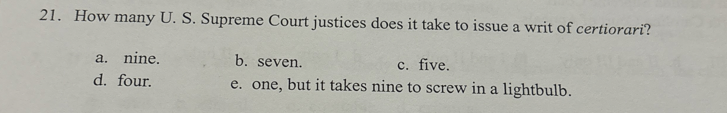  How many U.S. Supreme Court justices does it take to issue