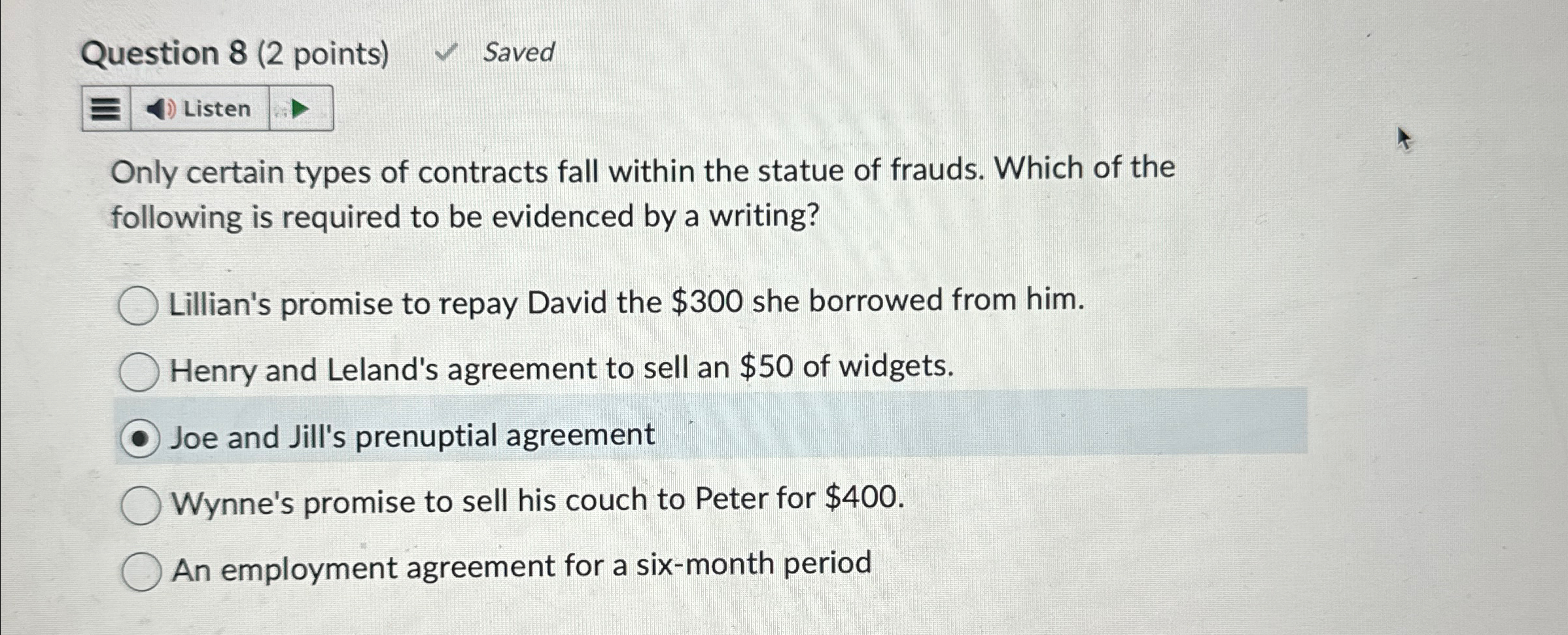  Question 8(2 points) Saved Only certain types of contracts fall within