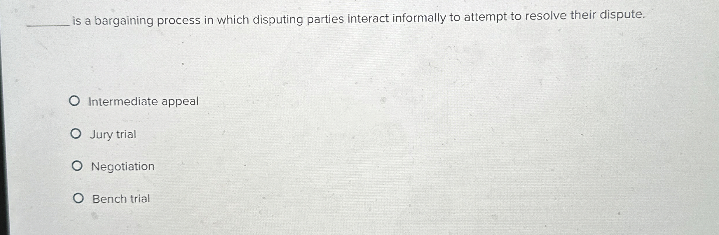  is a bargaining process in which disputing parties interact informally to