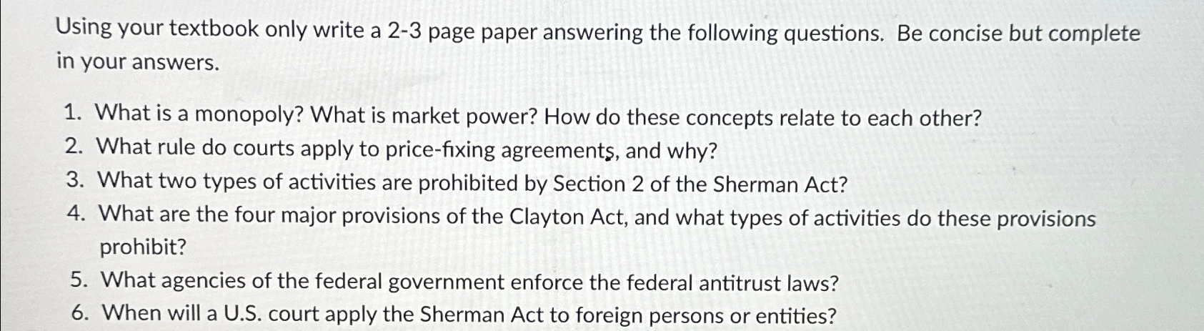  Using your textbook only write a 2-3 page paper answering the