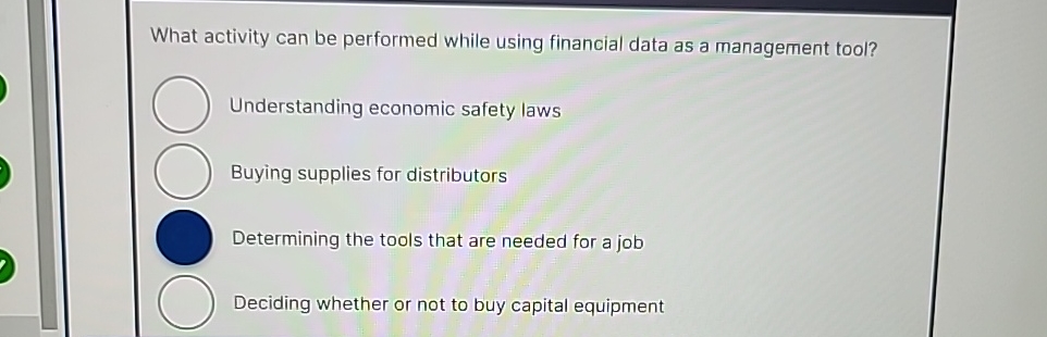  What activity can be performed while using financial data as a