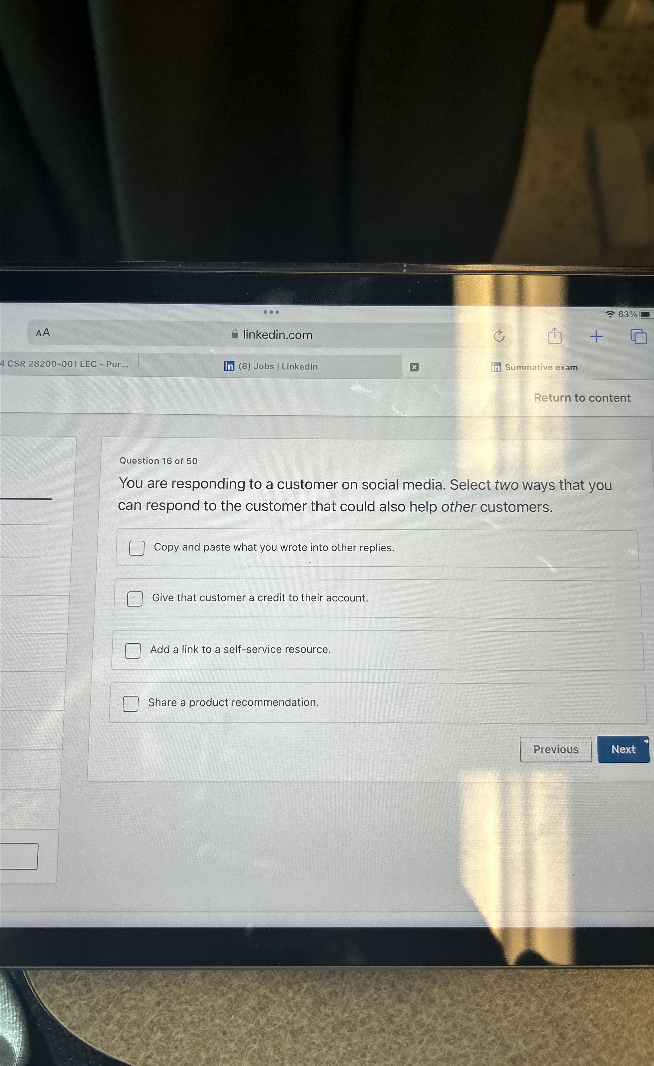  AA linkedin.com 4 CSR 28200-001 LEC - Pur... (8) Jobs |