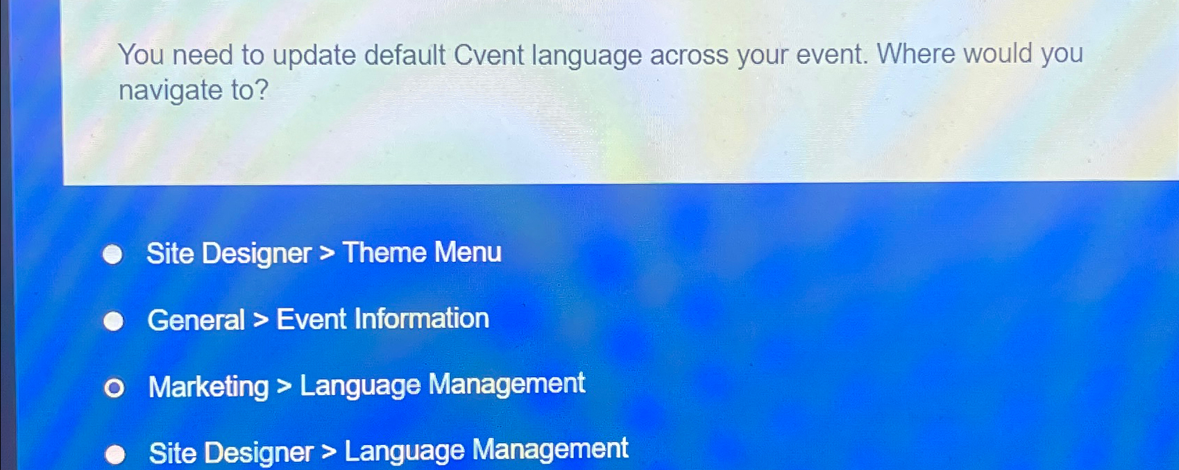  You need to update default Cvent language across your event. Where