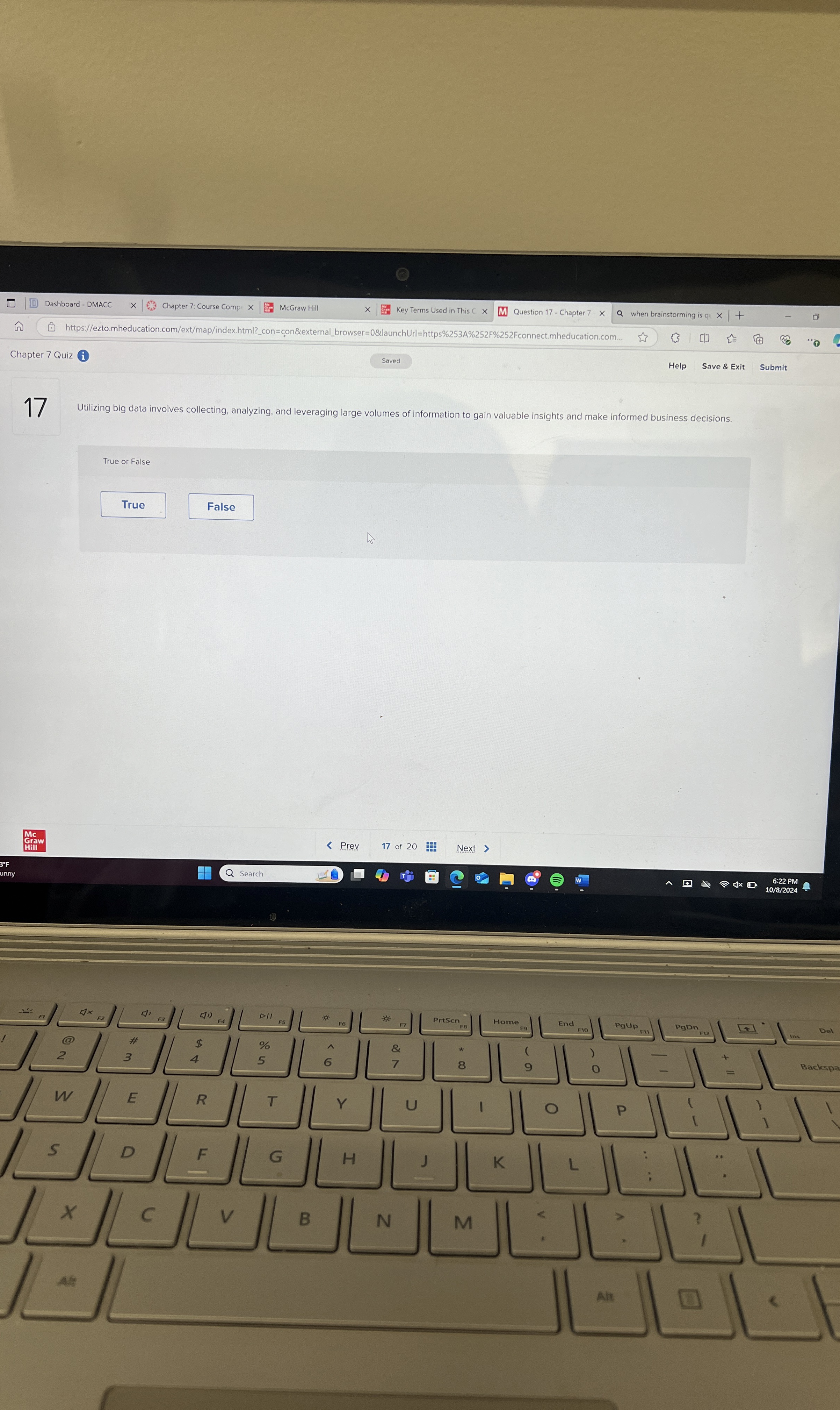  17 Utilizing big data involves collecting, analyzing, and leveraging large volumes