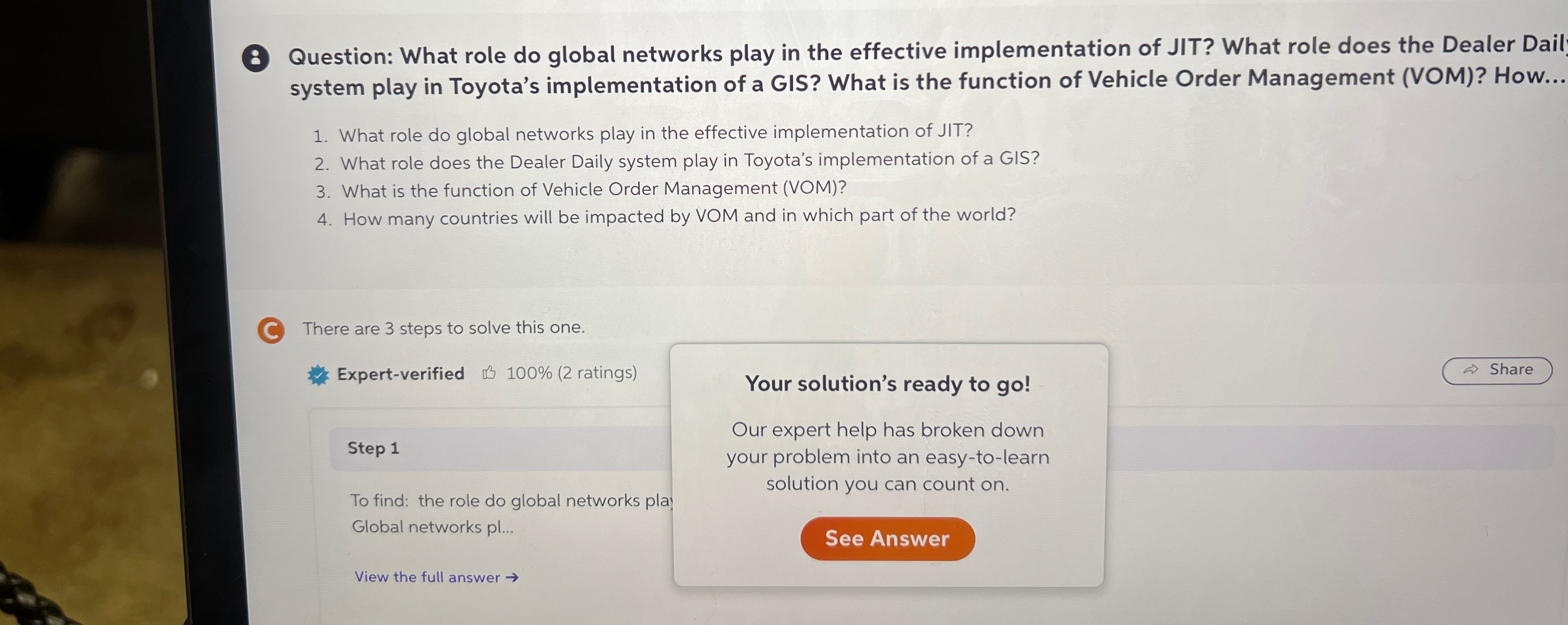  8 Question: What role do global networks play in the effective