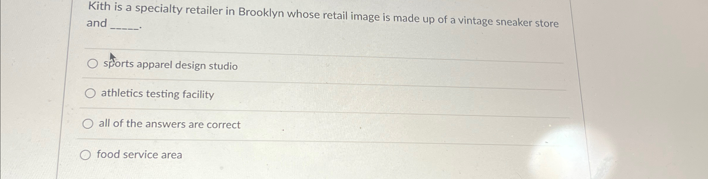  Kith is a specialty retailer in Brooklyn whose retail image is