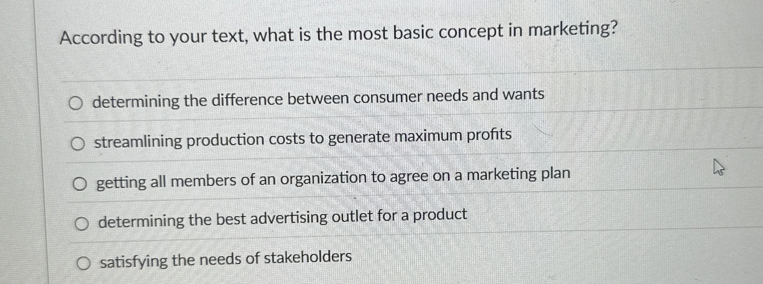  According to your text, what is the most basic concept in