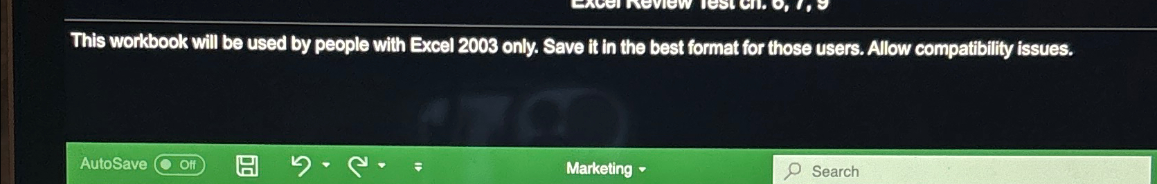 This workbook will be used by people with Excel 2003 only.