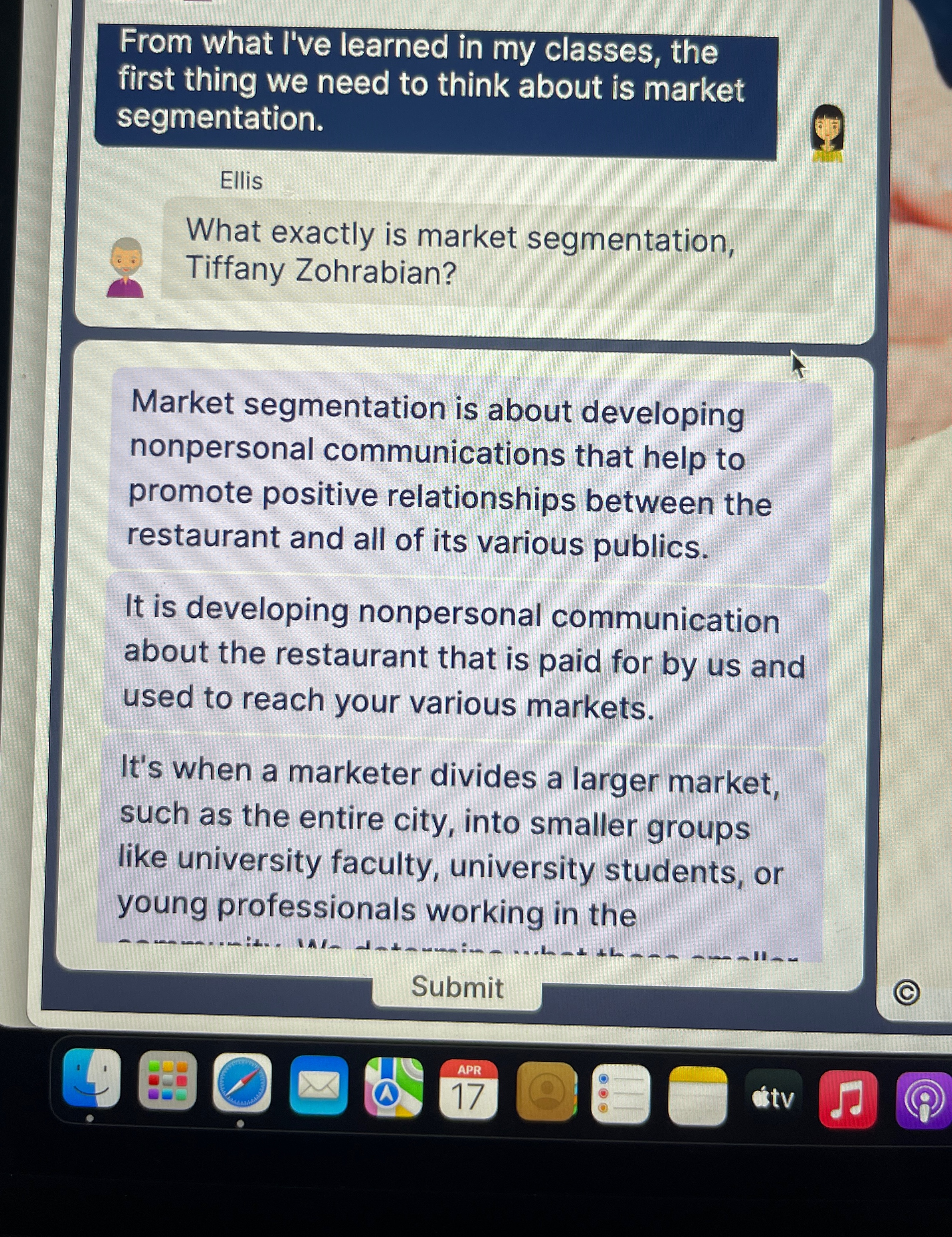  From what l've learned in my classes, the first thing we