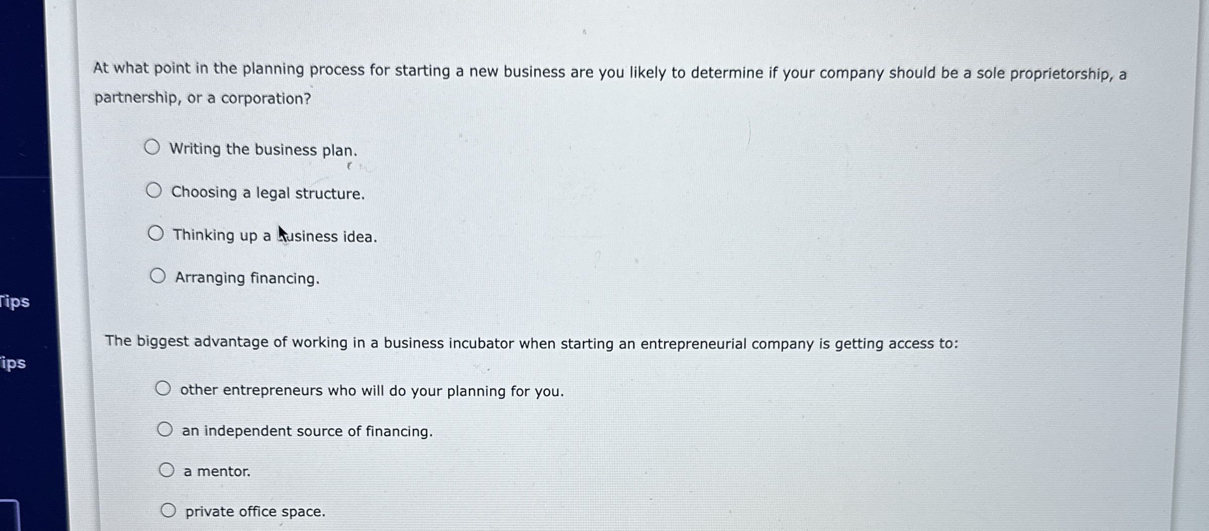  At what point in the planning process for starting a new