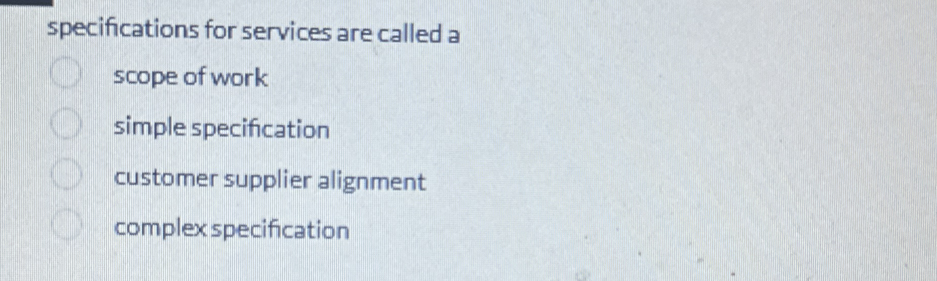  specifications for services are called a scope of work simple specification
