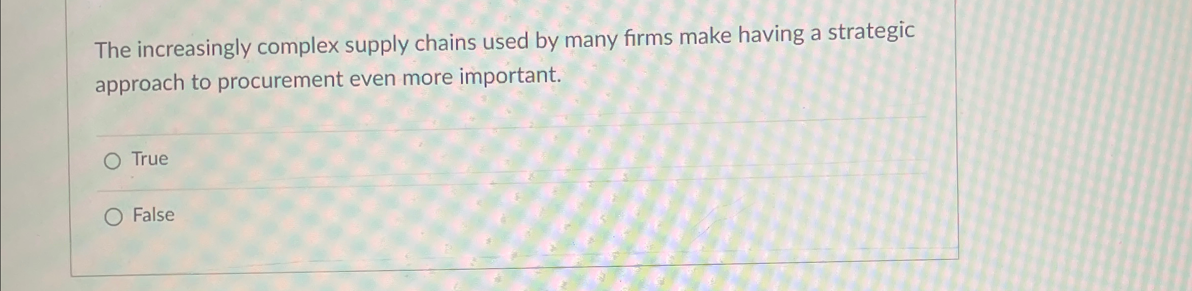  The increasingly complex supply chains used by many firms make having