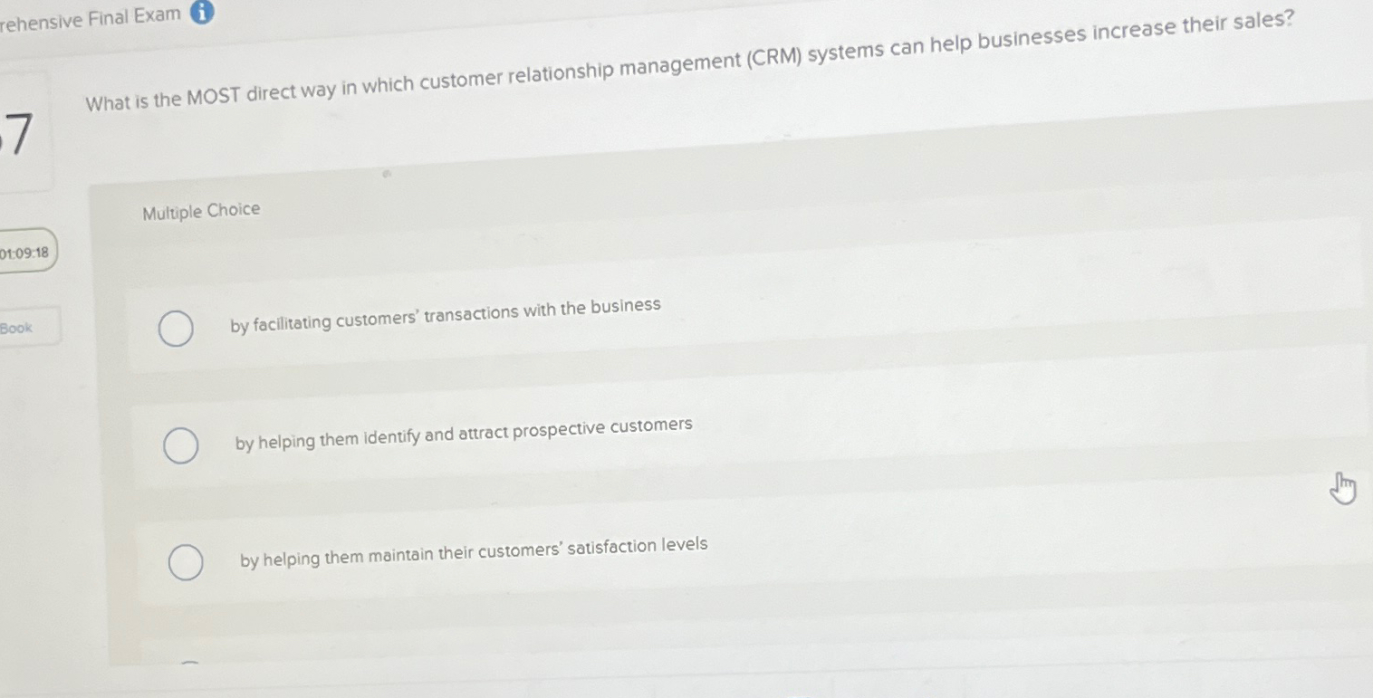  rehensive Final Exam (i) What is the MOST direct way in