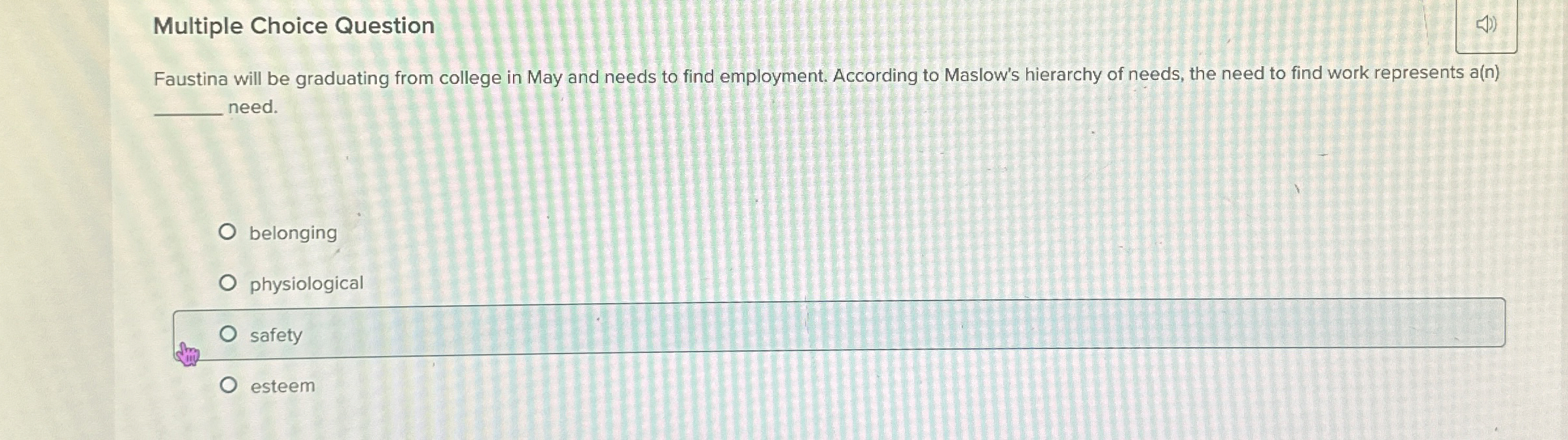  Multiple Choice Question Faustina will be graduating from college in May