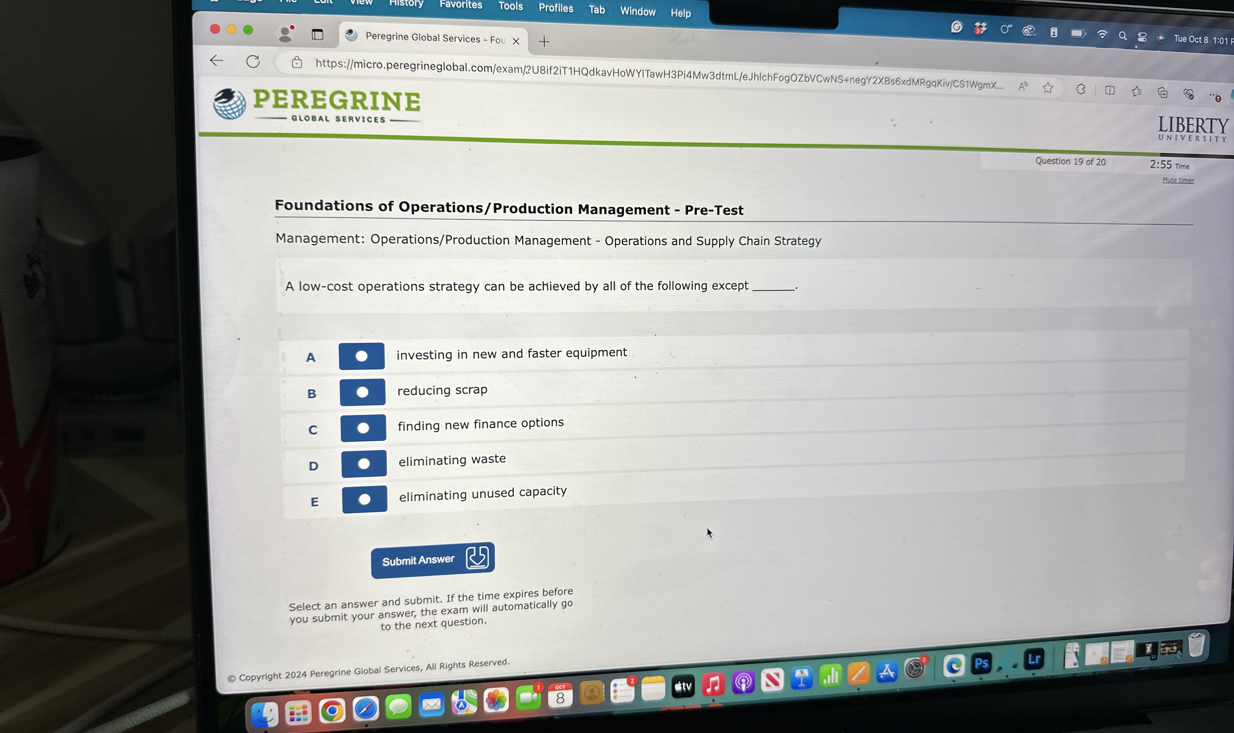  Foundations of Operations/Production Management - Pre-Test Management: Operations/Production Management - Operations